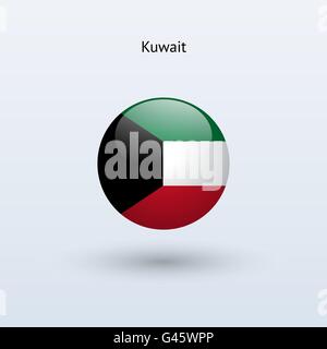 Kuwai Flag Rounded KUWAIT Flag in circle, official color, National flag, symbol of nation ...