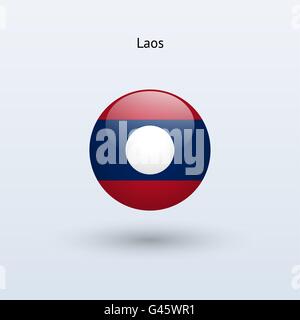 Laos round flag. Vector illustration. Stock Vector