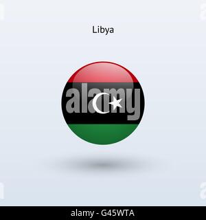 Libya round flag. Vector illustration. Stock Vector