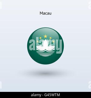 Macau round flag. Vector illustration. Stock Vector