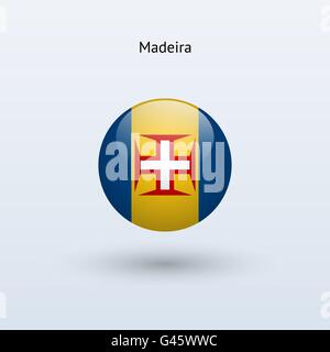 Madeira round flag. Vector illustration. Stock Vector