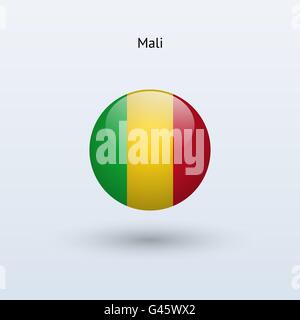 Mali round flag. Vector illustration. Stock Vector