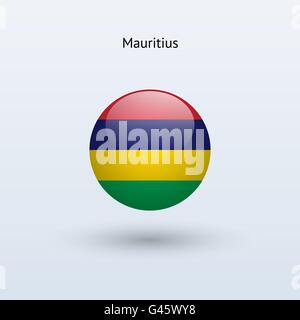Mauritius round flag. Vector illustration. Stock Vector