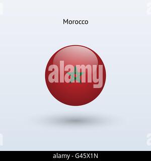 Morocco round flag. Vector illustration. Stock Vector