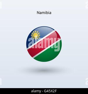 Namibia round flag. Vector illustration. Stock Vector