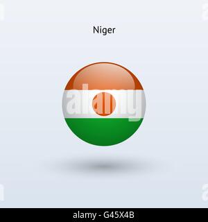 Niger round flag. Vector illustration. Stock Vector