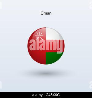 Oman round flag. Vector illustration. Stock Vector