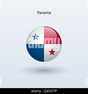 Panama round flag. Vector illustration. Stock Vector