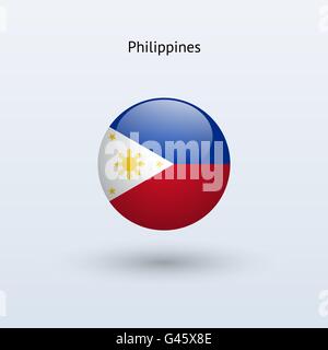 Philippines round flag. Vector illustration. Stock Vector