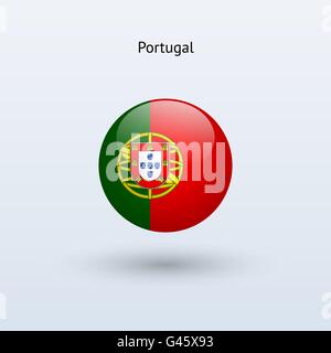 Portugal round flag. Vector illustration. Stock Vector