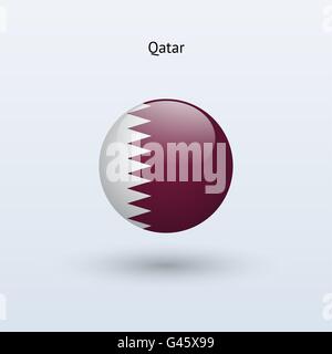 Qatar round flag. Vector illustration. Stock Vector