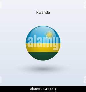 Rwanda round flag. Vector illustration. Stock Vector