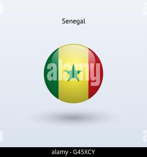 Senegal round flag. Vector illustration. Stock Vector