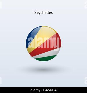 Seychelles round flag. Vector illustration. Stock Vector