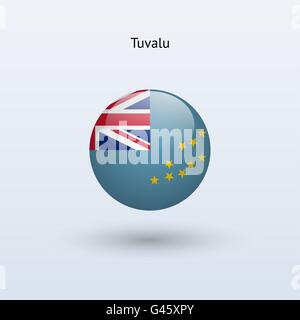 Tuvalu round flag. Vector illustration. Stock Vector