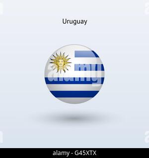 Uruguay round flag. Vector illustration. Stock Vector