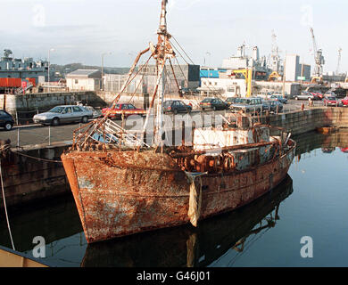 Undated file picture of fishing trawler 'Pescado' which sank off Cornwall in 1991 with the loss of all six crew members. Joseph O'Connor, the operator of a trawler walked free today (Thursday) after the Court of Appeal quashed his three-year sentence for manslaughter. Photo by Barry Batchelor/PA. See PA story COURTS Trawler. Stock Photo