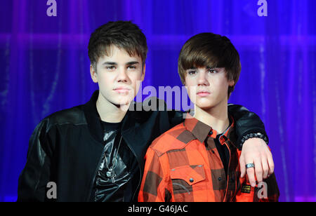 Justin Bieber waxwork unveiling - London. Justin Bieber unveils his new waxwork at Madame Tussauds in London. Stock Photo