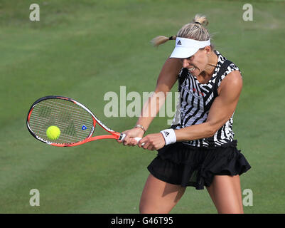 Germany's Angelique Kerber in action against Spain's Carla Suarez Navarro during day five of the 2016 AEGON Classic at the Edgbaston Priory, Birmingham. Stock Photo