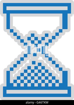 hourglass pixelated isolated icon design Stock Vector