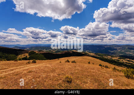 Mountain landscape with clouds on Golija mountain, Serbia Stock Photo