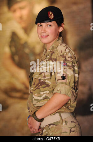 Lance Corporal Kylie Watson, who has been awarded the Military Cross in the latest Operational Awards List. The army medic put herself in 'mortal danger' when she ignored heavy Taliban fire to treat a wounded Afghan soldier. Stock Photo