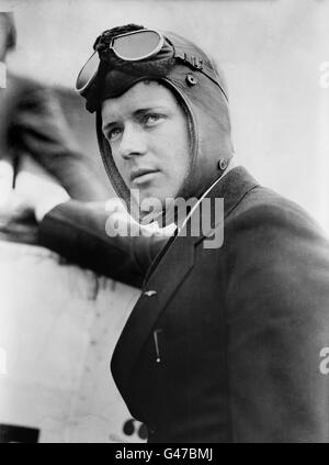Charles Lindbergh (1902-1974), the American aviator famous for his first non-stop solo flight across the Atlantic in 1927. Photo from Bain News Service, date unknown. Stock Photo
