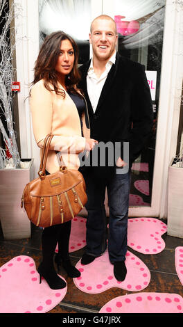 James Haskell (right) and Francesca Willi at the Playgirl Magazine launch party at the Blanca Bar, London. Stock Photo