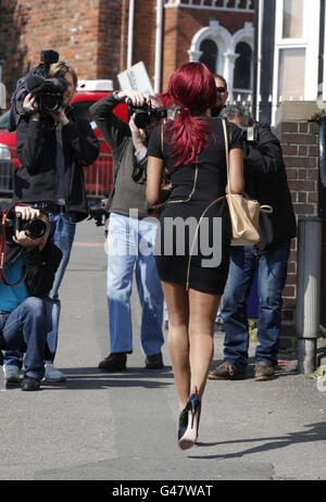 Susanne Ibru, the woman accused of stalking footballer Rio Ferdinand, arrives at Macclesfield Magistrates' Court where she is charged with harassment. Stock Photo