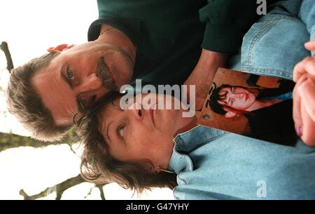 Lynda and Keith Tidman parents of 14-year-old schoolgirl Kirsty Tidman who has been missing for five days during a media conference this afternoon (Friday) said they were convinced she had been abducted. Kirsty was last seen on Sunday night less than one hour after telephoning her parents. See PA Story MISSING Girl. Photo by Stefan Rousseau/PA. Stock Photo