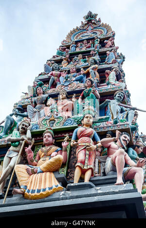 Sri Mariamman Hindu Temple on South Bridge Road in the Chinatown District of Singapore Stock Photo