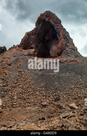 Lava and lava rocks in the volcanic crater in the volcanic caldera of ...
