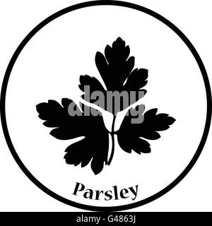 Parsley icon. Thin circle design. Vector illustration. Stock Vector