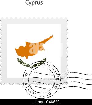 Cyprus Flag Postage Stamp. Stock Vector