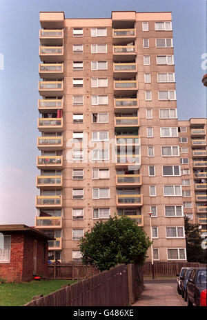 Corfe Tower, in Acton, London, where a three-year-old boy fell more than 100ft to his death after climbing over a balcony on the twelfth floor today (Thur). See PA story ACCIDENT Fall. Photo by Ben Curtis/PA Stock Photo