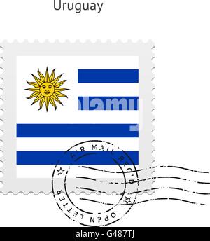 Uruguay Flag Postage Stamp. Stock Vector