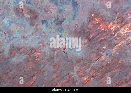 Artistic red-purple-blue stone slab Stock Photo
