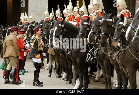 Household Cavalry rehearsal Stock Photo
