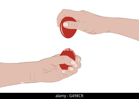 Hands holding easter eggs Stock Vector