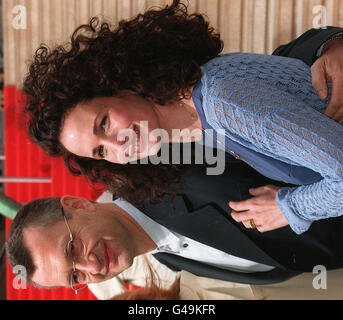 German director Wim Wenders and US actress Andie Mac Dowell pose for photographers upon arrival at the festivals Palace for the press conference of the film 'The End of Violence' 11 May. Wenders latest film is presented today in competition at the 50th Cannes film festival. Stock Photo