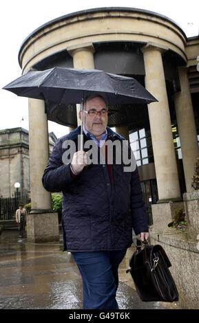 Malcolm Webster leaves Glasgow High Court in Scotland, where he appeared accused of murdering his first wife in a deliberate car crash. Stock Photo