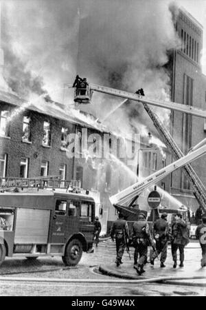 Linenhall Street Fire - Belfast Stock Photo