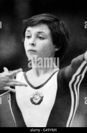 Russian gymnast Mariya Filatova at the 1980 Moscow Games Stock Photo ...