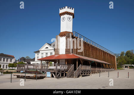 Graduation house clock tower, open air inhalatorium, Bad Salzuflen, North Rhine-Westphalia, Germany Stock Photo