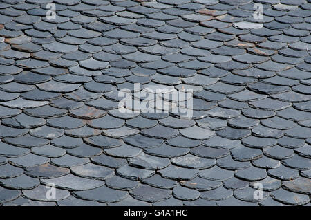 Slate roof, region of Sancy, Auvergne, France, Europe Stock Photo