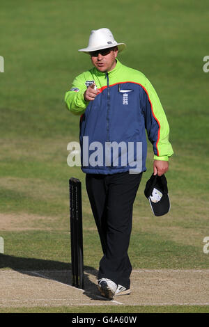 Man holding red card stock photo