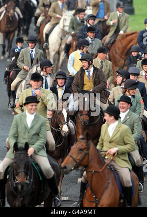 Horses and their riders go through the streets of Hawick on the first ...