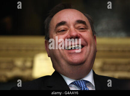 SNP leader Alex Salmond arrives at a reception in the Signet Library, Edinburgh, after the Scottish Parliament reopened with the traditional kirking ceremony. Stock Photo