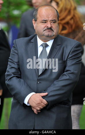 Horse Racing - Betfred Silver Bowl and Temple Stakes - Haydock Park. Zoltan Mikoczy owner of Overdose Stock Photo