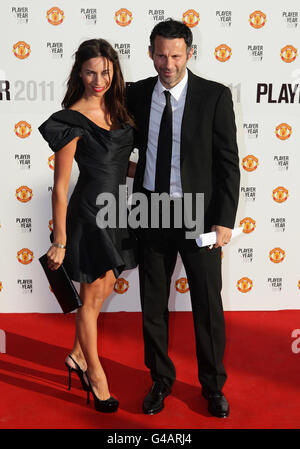 Manchester United's Ryan Giggs arrives with his wife Stacey for Manchester United 2011 Player of the Year award at Old Trafford, Manchester. Stock Photo